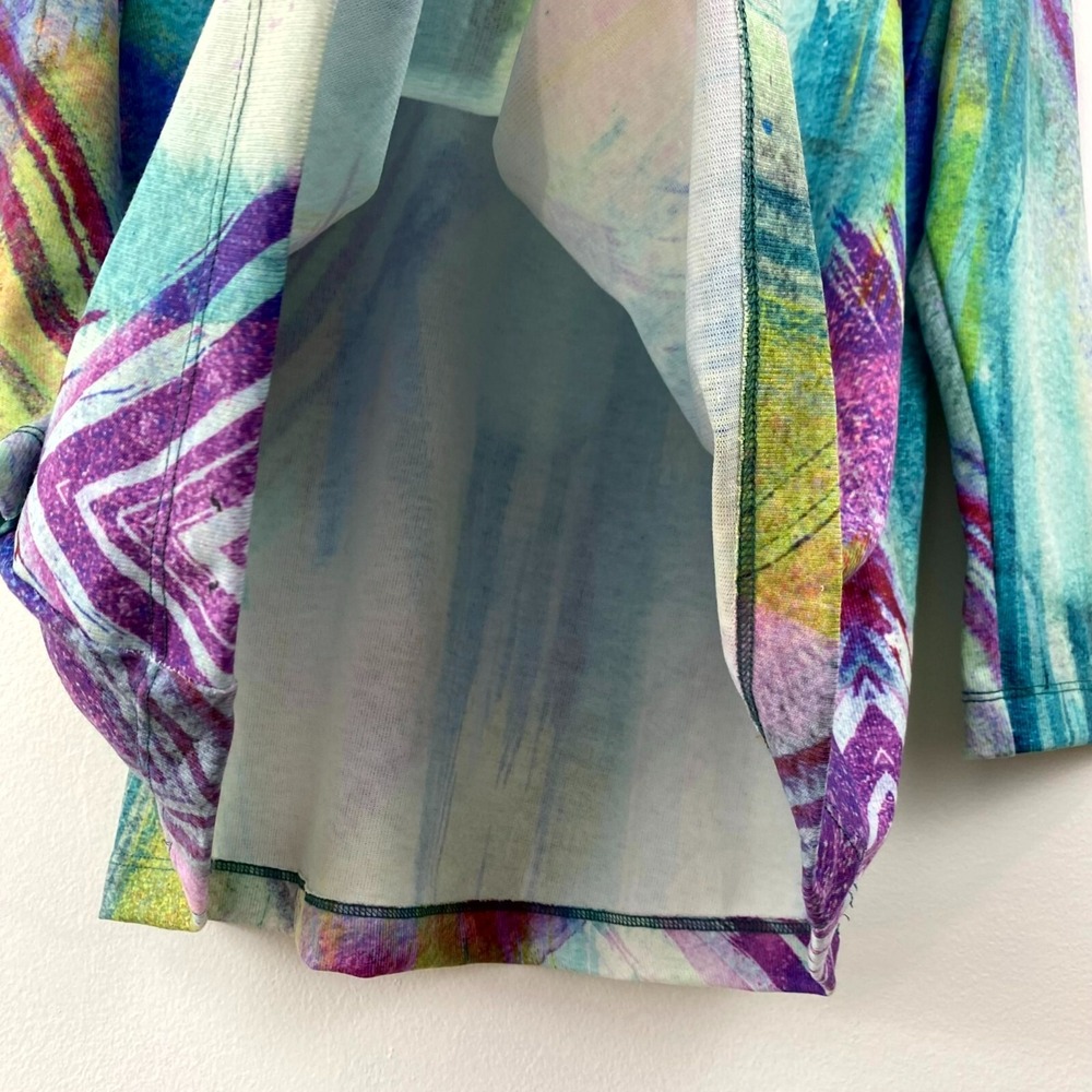 Soft Surroundings Tunic Top Large L Colorful Artsy Spring Purple Abstract Lunch - Picture 16 of 16